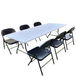 6' RECTANGLE TABLE & 6 CHAIRS